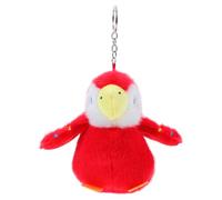 Cabilock Plush Red Parrot Keyring, Soft Macaw Stuffed Animal Bag Charm for Pirate Theme Party Favors, Cute Bird Pendant Keychain for Handbag, Backpack and Fancy Dress Accessories