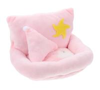Cabilock Plush Small Pet Sleeping Bed for Hamster and Guinea Pig, Warm and Cozy Hideout Nest Suitable for Floor or Room Use in Winter, Soft Pink Plush Material for Small Pets