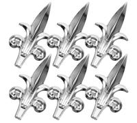 Cabilock Pointed Shape Finial Fence Post Finials 6Pcs Stainless Steel Gate Topper for Garden Fence Railings