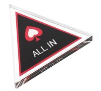 Cabilock Poker Game Accessory Glass Double Layer Triangle Dealer Button in Black White Color for Texas Holdem and Home Party Use