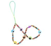 Cabilock Polymer Clay Phone Chain Strap with Evil Eye Beads, Anti-lost Wrist Strap for Phone and Camera, Stylish and Delicate Design for Ladies