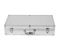 Cabilock Portable Aluminum Alloy Microphone Carrying Case with Shockproof Foam Padding Dual Handheld Mic Storage Box for Ktv Concerts and Live Performances Ergonomic Handle for Easy