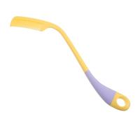 Cabilock Portable Hand Disability Brush with Curved Ergonomic Handle, Lightweight Plastic Wide Tooth Comb for Travel and Office Use, Non-slip Design for Elderly and People with Upper Limb