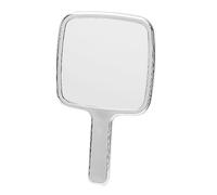 Cabilock Portable Handheld Makeup Mirror with Handle Silver Electroplate Water Ripple Design Compact Lightweight for Quick Touchups and Beauty Routine Maintenance