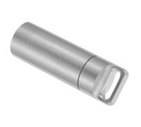 Cabilock Portable Mini Stainless Steel Pill Organizer Keychain Medicine Bottle for Travel Outdoor Camping Emergency Survival Gear Small Airtight Container