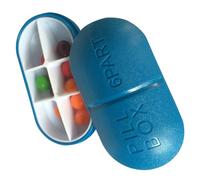 Cabilock Portable Oval Pill Box with Removable 6 Compartments, Sturdy Pp and Abs Material, Travel Medication Organizer for Travelling and Fishing