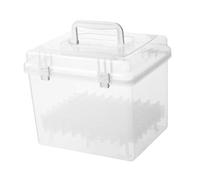 Cabilock Portable Plastic Pen Organizer with Handle and Individual Slots, Marker Storage Case that Keeps Pens and Art Supplies Organised, Easy to Transport for Desk on The Go Use