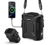 Cabilock Portable Waist Fan, 5-Speed Clip on Body Fan with LED Flashlight & SOS, Hands-Free Wearable Neck Fan, Rechargeable Personal Cooling with 4000mAh Power Bank for Outdoor Camping Hiking