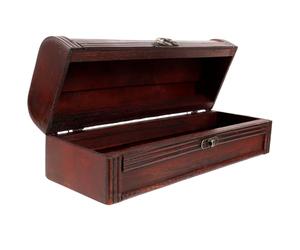 Cabilock Portable Wooden Wine Bottle Box with Leather Clasp and Iron Hinges for Stably Storing Beer and Wine Bottles, for Anniversary or New Year's Presentation