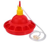 Cabilock Poultry Water Feeder Container for Doves and Parrots, Red Rounded Pp Plastic Automatic Water Dispenser Convenient and Easy to Use Design for Zoo and Pet Shop Use