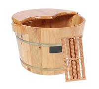 Cabilock Practical Foot Soaking Bucket with Lid and Foot Massager for Home Use Leak-proof Design