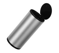 Cabilock Press-type Car Trash Can with Tissue Holder Removable Garbage Bin for Vehicle and Office Single-hand Operation Silver Multi-functional Debris Storage Box Compact Floor Organizer