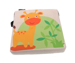 Cabilock Printed Linen Booster Seat Cushion with Non-Slip Straps Thick Giraffe Design Dining Chair Pad for Eating and Learning Breathable and Easy to Seat for Table