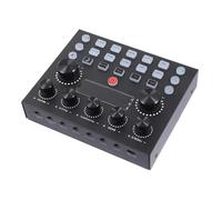 Cabilock Professional Dual Microphone Sound Card with Colorful LED Lights for Mobile and Computer Live Streaming Dual-platform Broadcast Support Warm-up Sound Effects Shell Design