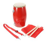 Cabilock Professional Waist Drum 12Cm Hand Drum Drumsticks and 3-Meter Silk Ribbon for Performance and Practice
