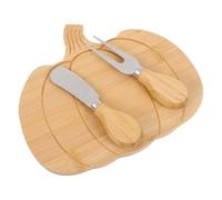 Cabilock Pumpkin Charcuterie Board Set with Bamboo Board, Knife and Fork | Seasonal Serving Piece for Cheese, Crackers and Snacks at Fall Tables, Thanksgiving Meals and Halloween Gatherings