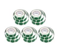 Cabilock Quality Control Round Adhesive Stickers 5 Rolls, 500pcs Per Roll, Green Production Inspection Labels for Inventory Calibration and Quality Approval