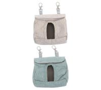 Cabilock Rabbit Hay Feeding Bag with Hanging Hook Reusable Storage Pouch for Guinea Pigs and Small Pets Includes 2 Pieces for Cage Accessories and Easy Cleaning