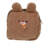 Cabilock Rabbit Makeup with Napkin Embroidered Bag Cartoon Plush Sanitary Storage Design Pouch Lovely Brown, for Sanitary Pads and Cellphones Women’s Everyday Use