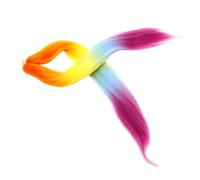 Cabilock Rainbow Braiding Hair Synthetic Wig for Women Teens Heat-resistant Colored Extensions for Cosplay Festivals Halloween and Role Play High-temperature Fiber Braiding Hair