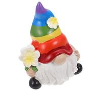 Cabilock Rainbow Gnome Garden Statue Scandinavian Tomte Nisse Figurine Gay Pride LGBTQ Cheer Up Decorations for Home Farmhouse Kitchen Decor, colorful, 7X11CM