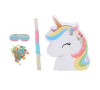 Cabilock Rainbow Pinata with Bat and Blindfold for Party Interactive Candy Smash Game Hanging Decoration for Princess Birthday Celebration
