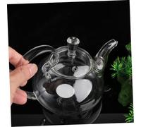 Cabilock Raised Handle Glass Teapot Transparent Heat-Resistant Tea Ware for Scented Loose Leaf Tea Brewing Elegant Clear Design for