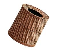 Cabilock Rattan Wastebasket Round Open Top Trash Can for Living Room Bedroom Bathroom Stylish Woven Design with Plastic Liner Vintage Charm Large Capacity Garbage Bin