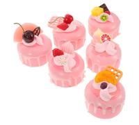 Cabilock Realistic Artificial Cake Model Set 6pcs, Magnetic Faux Cupcake Simulation Dessert Prop, Decorative Display for Home Kitchen Party Staging and Photography
