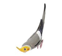 Cabilock Realistic Cockatiel Parrot Ornament High-detail Solid Simulation Bird Figurine for Home and Outdoor Decor Material Static Parakeet Model for Bird Enthusiasts and Collectors