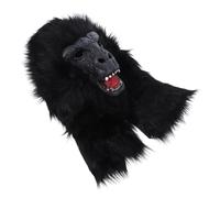 Cabilock Realistic Gorilla Head Mask Latex and Plush Material Black with Decorative Design Novelty Special Shape Mask for Halloween and Cosplay Party for Different Groups of People
