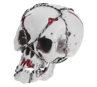Cabilock Realistic Halloween Skeleton Skull Decoration Detailed Plastic Human Head Bone Model for Indoor Outdoor Spooky Party Tabletop Display Versatile Bookshelf and Trick-treat Prop