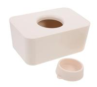 Cabilock Rectangle Diaper Wipes Dispenser Box Silicone Seal Lid Beige Tissue Box Cover Moisturizing Napkin Holder for Home and Car