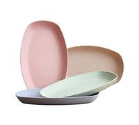 Cabilock Rectangular Fish Platter 11.42X7.01X0.98In Straw-Resistant Dinner Plate with Sturdy Anti-Fall Design Suitable for Home Restaurant Serving Snacks Salad Pasta