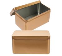 Cabilock Rectangular Metal Tea Storage Box with Lid Airtight Tin Container for Tea Bags and Packaging Materials 13 X 6 X 8Cm Designed for Kitchen and Home