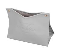 Cabilock Rectangular PU Leather Tissue Box Cover Organizer with Snap Button Closure Thick Material Fit for Standard Square Boxes and Loose Napkins Grey Tissue Holder for Bathroom Vanity
