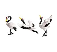 Cabilock Red-crowned Crane Figurines Resin Micro Landscape Ornaments Miniature Crane Decoration for Bonsai Garden Indoor Outdoor 3pcs Set