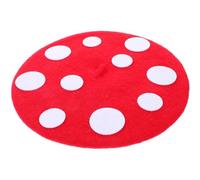 Cabilock Red Mushroom Beret Hat for Cosplay Accessory Novelty Mushroom Cap Party Photo Prop for Boys