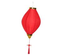 Cabilock Red Outdoor Chinese Hanging Lantern Weather Resistant Textured Fabric Oval Lamp Lightweight Wedding Garden Decoration for Year Courtyard Street Lighting