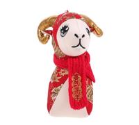 Cabilock Red Sheep Plush 2027 Chinese New Year Collectible Doll | Cloth and PP Cotton, Traditional Oriental Design, Stand or Sit Display, for Entryways and Desks