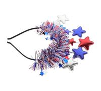 Cabilock Red White Blue Star Headband Set, Patriotic 4th of July Hair Bands with Large and Small Five-pointed Stars, Festival Hair Accessories for Independence Day Celebration