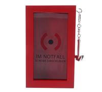 Cabilock Red Wooden Trinket Box with Pull Out Lid and Transparent Window Versatile Adult Money Saving Box for Cash Coins Keepsakes Festive Gift and Decorative Storage