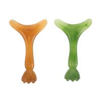 Cabilock Resin Lotus Seed Eye Massager Roller 2pcs Set - Portable Facial Acupressure Tool for Eye Balm Application, Face Scraping, and Skin Care Treatments, Suitable for Home Use