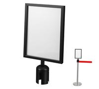 Cabilock Retractable Belt Stanchion Sign Holder Vertical Display Frame Commercial Queue Barrier Pedestal Stand for Instructions Directions Menus Warnings