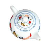 Cabilock Retro Ceramic Hand Painted Teapot 230ml Heat and Cold Resistant Tea Kettle for Home and Office Use, Classic White Kung Fu Teapot with Unique Handcrafted Design