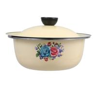 Cabilock Retro Enamel Mixing Bowl with Lid, 18cm Kitchen Storage Bowl | Stainless Steel Construction, Dustproof Cover, Easy Cleaning, for Hotels and Restaurants, Salad Use