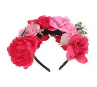 Cabilock Retro Headband Floral Pattern for Halloween Party Wear Flower Crown Costume Accessory for Women Stylish Day Dead Mexican Headpiece