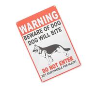 Cabilock Retro Style Beware Dog Warning Sign Metal Garden Decor with Pre-drilled Deformation-resistant Material Vintage Charm for Outdoor Lawn and Home Safety