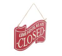 Cabilock Retro Wear Resistant Double Sided Open Closed Sign for Store Door Decor Vintage Red Business Status Indicator Suitable for Cafes Shops and Restaurants
