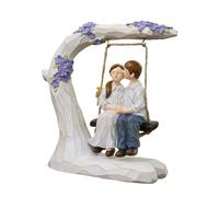 Cabilock Romantic Swing Couple Sculpture Abstract Resin Statue Decorative Figurine for Living Bedroom Tabletop Shelf Accent Gift for Anniversary and Home Decor